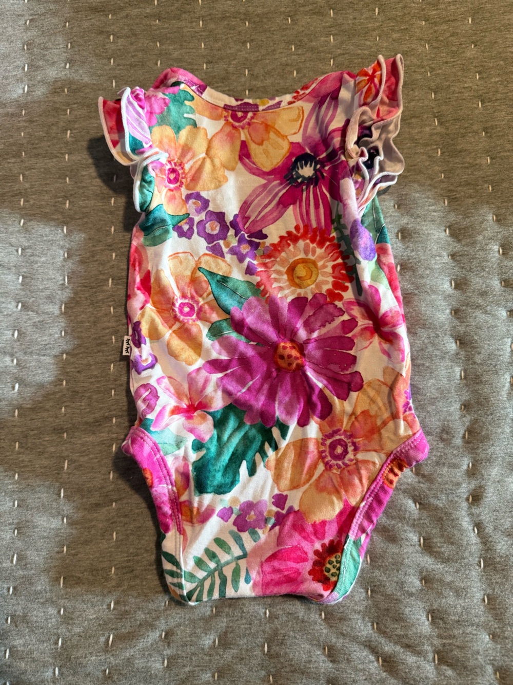 Little Sleepies Floral Romper in Pink, Purple, Green, Orange